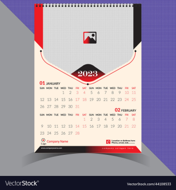 creative wall calendar 2023 design template