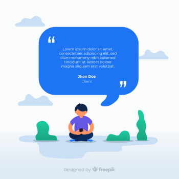 Creative web testimonial concept