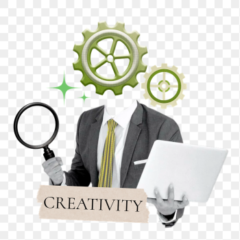 Creativity word png sticker, cogwheel | Free PNG - rawpixel