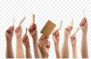 Credit card Debit card Payment Debt - Holding a bank card and credit card hand 