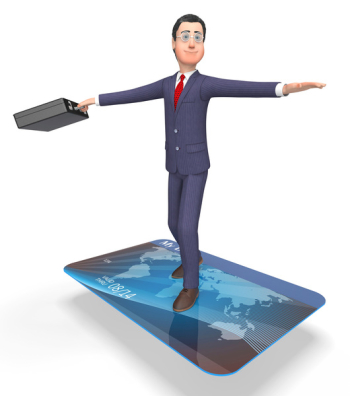  Credit Card Represents Business Person And Bankrupt 3d Rendering 