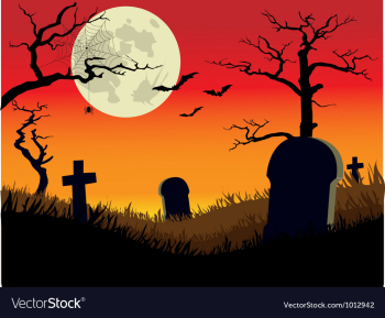 Creepy Graveyard vector image Creepy Graveyard vector image