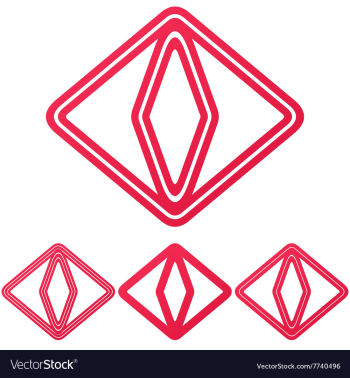 Crimson cat eye logo design set vector image Crimson cat eye logo design set vector image