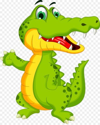 Crocodile Alligator Cartoon Illustration - Vector green crocodile 