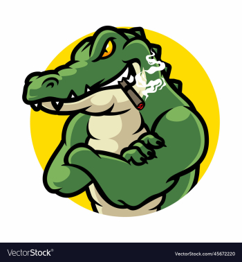 crocodile cartoon character mascot logo