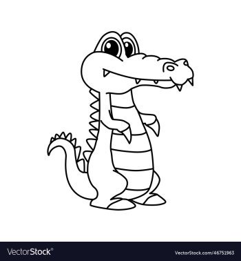 crocodile cartoon coloring page for kids