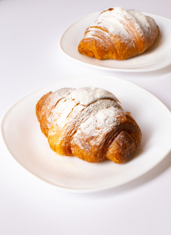 Croissants on White Plate Croissants on White Plate