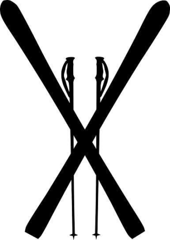 Crossed Skis Logo Pretzels Like Clipart - Clip Art Library