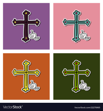 Crosses of christian religion set of divine vector image Crosses of christian religion set of divine vector image