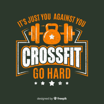 Crossfit emblem with motivational phrase Free Vector Crossfit emblem with motivational phrase Free Vector