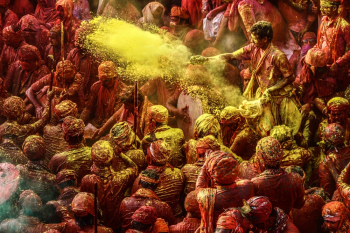 Crowd of People Covered in Paint Crowd of People Covered in Paint