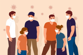 Crowd of people wearing face masks Free Vector Crowd of people wearing face masks Free Vector