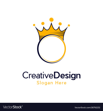 Crown royalty objective creative business logo vector image Crown royalty objective creative business logo vector image