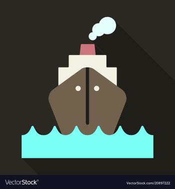 Cruise ship retro styled cruise ship on the ocean vector image Cruise ship retro styled cruise ship on the ocean vector image