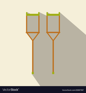 Crutches icon logo flat of crutches icon isolated vector image Crutches icon logo flat of crutches icon isolated vector image