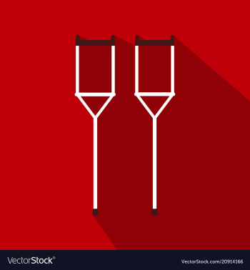 Crutches icon logo flat of crutches icon isolated vector image Crutches icon logo flat of crutches icon isolated vector image