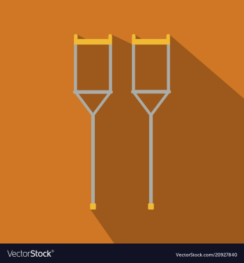 Crutches icon logo flat of crutches icon isolated vector image Crutches icon logo flat of crutches icon isolated vector image
