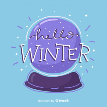 Crystal ball winter background Crystal ball winter background