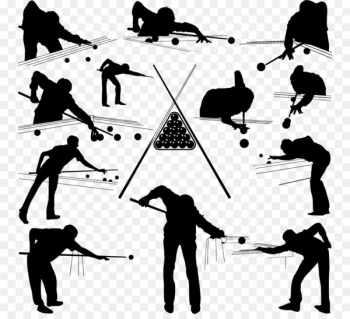 Cue Club Billiards Pool Billiard ball Billiard table - Billiards silhouette figures 