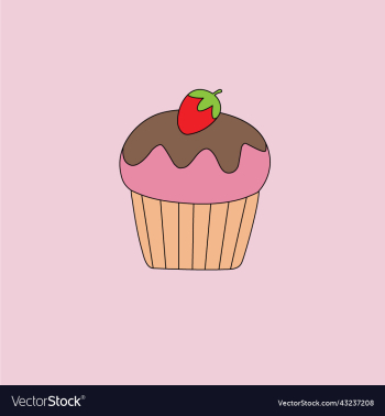 cup cake with strawberry image cup cake with strawberry image