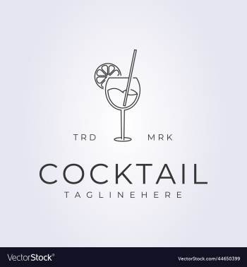 cup of cocktail line art logo design cup of cocktail line art logo design