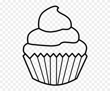 Cupcake Black And White Cupcake Outline Clipart Black - Cupcake Clipart Black And White