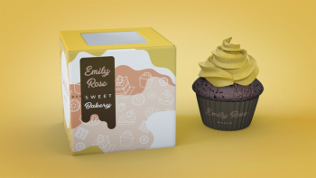 Cupcake branding mockup Free Psd