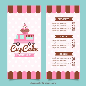Cupcake food truck menu