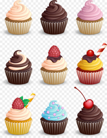 Cupcake Muffin Chocolate - Nine cupcakes 