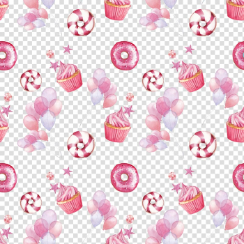 Cupcake Muffin Watercolor painting Illustration, Cute pink watercolor illustration transparent background PNG clipart