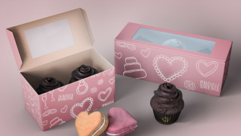 Cupcake packaging and branding mockup Free Psd