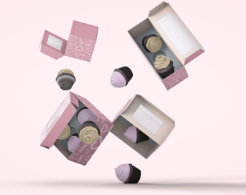 Cupcake packaging and branding mockup Free Psd