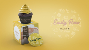 Cupcake packaging and branding mockup Free Psd