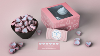 Cupcake packaging and branding mockup Free Psd