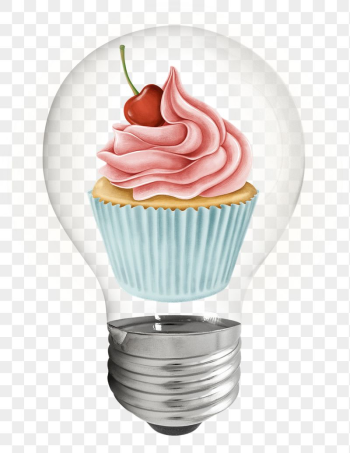 Cupcake png light bulb sticker, | Free PNG - rawpixel