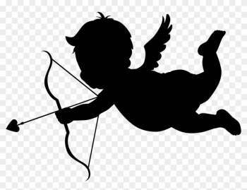 Cupid In Flight Silhouette With Bow And Arrow Svg Png - Cupid Png Cupid In Flight Silhouette With Bow And Arrow Svg Png - Cupid Png