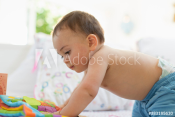 Curious baby boy playing with toys Curious baby boy playing with toys
