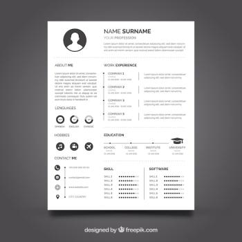 Curriculum template with minimalist style Curriculum template with minimalist style