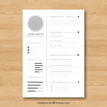 Curriculum template with minimalist style Curriculum template with minimalist style