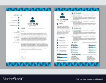 curriculum vitae blue dark color