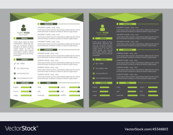 curriculum vitae resume clean and dark green color