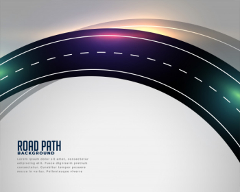 Curved asphalt road track background Free Vector