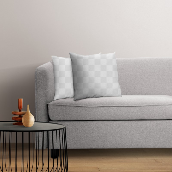 Cushion png mockup on a sofa | Free PNG - rawpixel