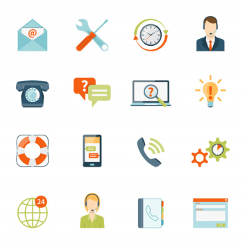 Customer support icons set Customer support icons set