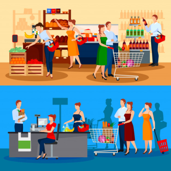 Customers of supermarket compositions with choice of products