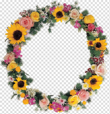 Cut flowers Frames Floral design Wreath, floral frame transparent background PNG clipart