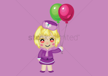 Cute air stewardess holding balloons Cute air stewardess holding balloons