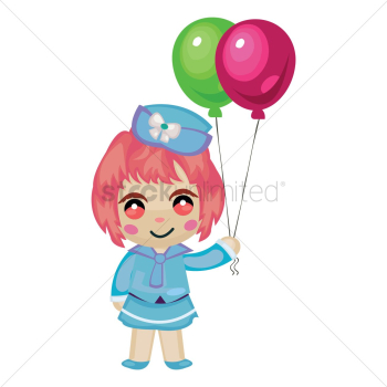 Cute air stewardess holding balloons Cute air stewardess holding balloons
