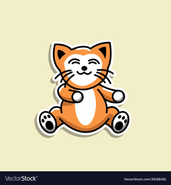 cute animal cat sticker design