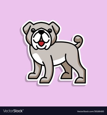 cute animal dog sticker design